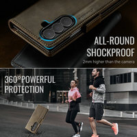 CaseMe casing pintar kulit Samsung, casing pintar kualitas terbaik, casing lipat 7, penutup dompet kulit, standar RFID, magnetik untuk Samsung Z, lipat 7