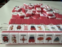 Jeu de tuiles de mahjong en acrylique Funky Trade sur le thème de la culture traditionnelle chinoise, 160 pièces, 1,42*1,02*0,63 pouces, style américain