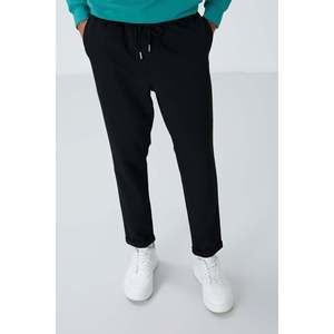 Pantalon de survêtement pour homme noir texturé coupe standard - 82154 - Noir - Product Image 1