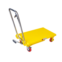 Chariot élévateur à ciseaux hydraulique de 150 kg avec 4 roues |   Chariot à levage manuel pour entrepôt et atelier