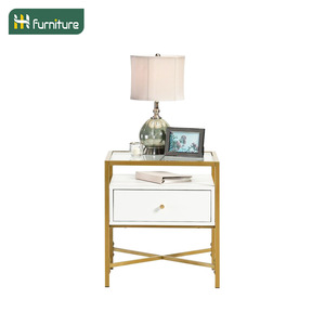 Side table/coffee table for living room, tempered glass corner table for home use, bedside storage <b>cabinet</b>/drawer <b>small</b> square - Product Image 2