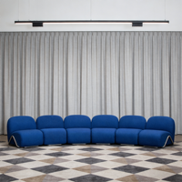 Canapé d'angle en tissu bleu royal, style moderne et créatif, pieds en acier inoxydable, disposition flexible, canapé de salon