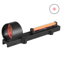Lunette de visée réflexe à point rouge/vert en fibre optique 1x28 mm, sans batterie, optique de chasse compacte, collimateur, lunette holographique, antichoc