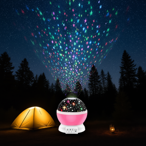 Lampe projecteur d'étoiles StarMaster, lampe de nuit portable à LED RGB pour la décoration de la maison, alimentée par batterie, commande par bouton poussoir - Product Image 2