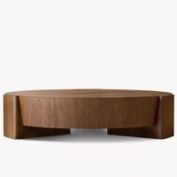 Table basse ronde moderne en bois pour salon et bureau avec structure métallique, table d'appoint facile à nettoyer