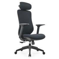 Chaise de bureau ergonomique avec soutien lombaire adaptatif en maille, accoudoirs fixes, design moderne, pivotante, chaise de direction