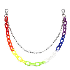 Punk Waist Chain Seven Color Double Layer <b>Plastic</b> Geometric <b>Beads</b> Party Fashion Body Chain - Product Image 5