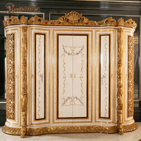 Lit capitonné en bois d'ivoire sculpté à la main, style classique de luxe, avec baldaquin doré turc, ensemble de meubles de chambre à coucher, tailles et couleurs personnalisables