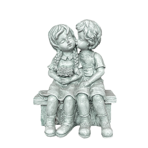 Bel bacio ragazzo e ragazza in resina per bambini <span class=keywords><strong>statue</strong></span> da giardino all'aperto decorazione sculture - Product Image 6