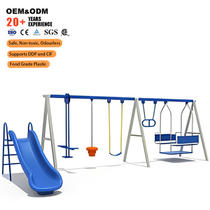 Multifunctionele buitenspeelset met schommel, glijbaan en klimnet voor kinderen - Product Image 3