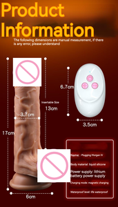 10 tần số Kính thiên văn rung thrusting thực tế dildo nữ thủ dâm với cốc hút sưởi ấm dương vật sản phẩm nữ tính - Product Image 4