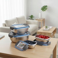 Boîte à lunch bento isotherme en acier inoxydable à double compartiment, compatible micro-ondes, anti-fuite, portable, pour l'école, capacité 1-3L