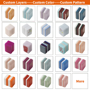 Personalizado para entretenimiento de viajes, juego de azulejos de Mahjong americano, juego de mesa occidental, estante de exhibición de Mahjong acrílico de 12mm y azulejos - Product Image 5