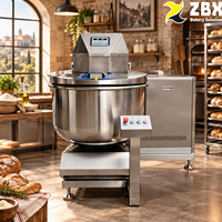 Mélangeur à spirale professionnel en acier inoxydable pour boulangerie, avec panneau numérique, capacité 75kg, 100kg, 125kg, 150kg, à cylindre basculant