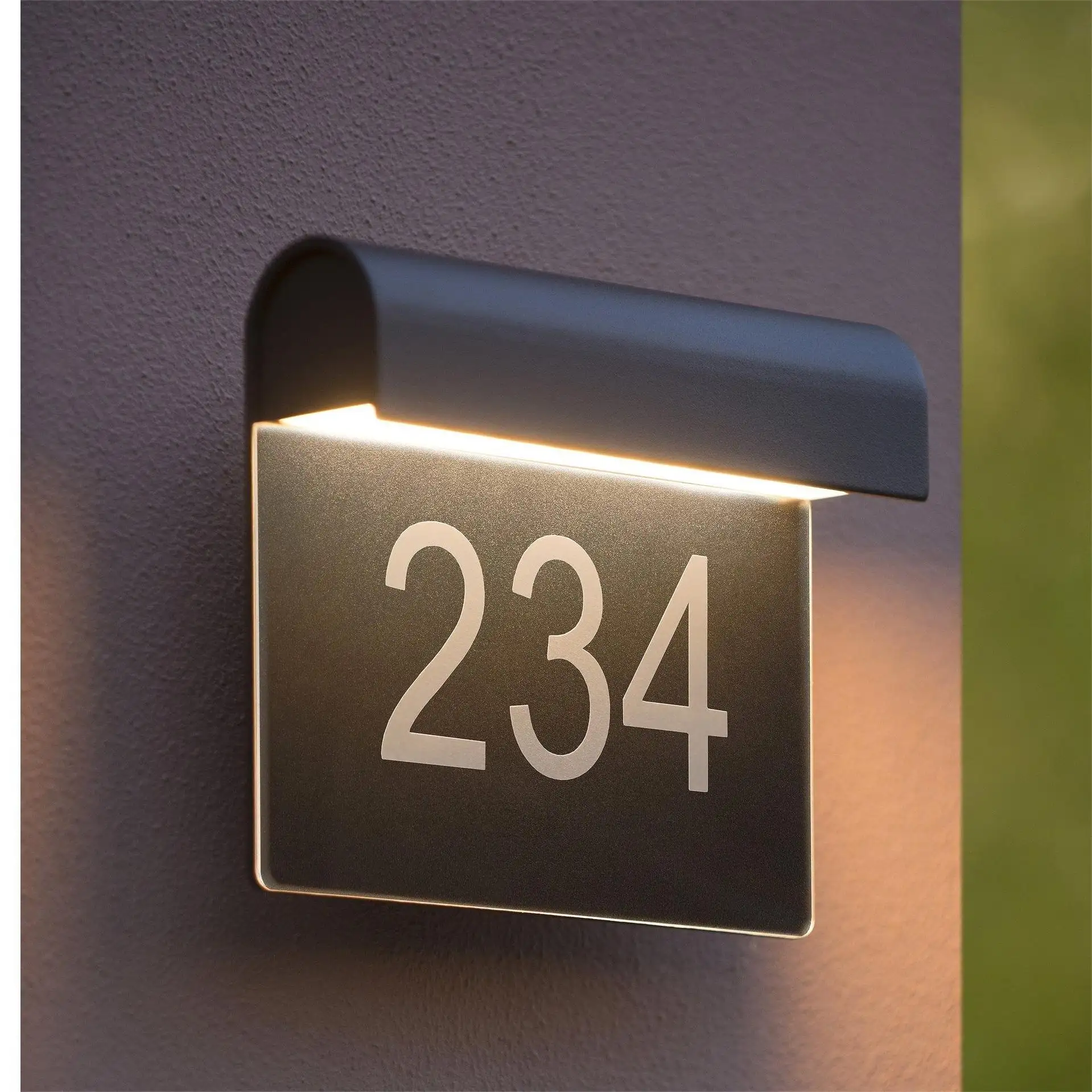 Adresse de rue en acier inoxydable Numéro de maison Plaque de porte solaire Numéros de porte légers