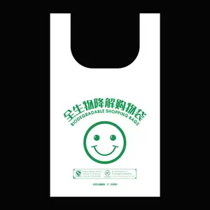 G19 100% compostable biodegradable personalized packaging plastic clear eco organic pbat pla corn starch shopping bag