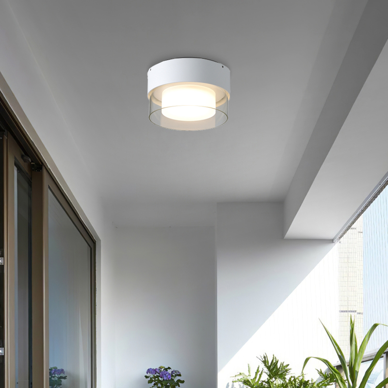 outside house concrete ceiling light