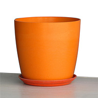 Pot bunga dalam ruangan serat bambu Biodegradable, bulat, harga grosir, sederhana, modis,