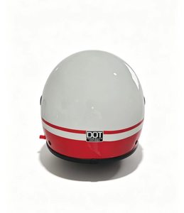 Casque ouvert rétro américain à rayures blanches et rouges, demi-casque léger et confortable avec visière pour moto et scooter - Product Image 4
