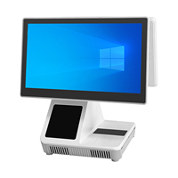 Caisse enregistreuse tactile à double écran de 13,3 pouces, fonctions d'impression et de numérisation NFC, Intel Core I5, Windows 10 pour hôtels, supermarchés