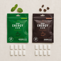 Chewing-gums énergétiques à la menthe verte sans sucre, au xylitol naturel, NeuroGum, formule de stimulation rapide