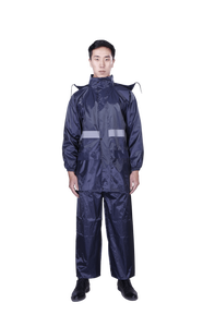 Conjunto de Traje Impermeable Azul Marino para Exteriores con Logotipo Personalizado, Chaqueta y Pantalones con Capuchas Desmontables - Product Image 2