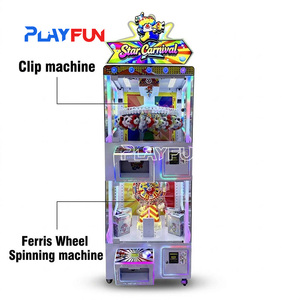 Machine à pinces et machine à cadeaux rotative type grande roue 2-en-1, machine de jeu à monnayeur pour salles d'arcades américaines - Product Image 1