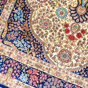 122x183cm Soie Près de Moi Ispahan Inde Tapis Turcs pour Tables Centrales - Product Image 4