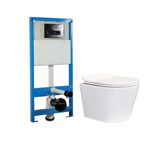 Vente en gros d'appareils sanitaires toilettes suspendues en céramique toilette à réservoir encastré à double chasse <span class=keywords><strong>wc</strong></span> toilette murale avec réservoir - Product Image 1