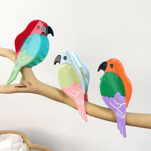 Pinza de Pelo con Diseño de Garra de Pájaro, Pinza de Pelo de Acetato con Diseño de Loro en Bloques de Color, Accesorios para el Cabello para Mujer - Product Image 4