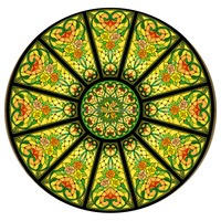 Dôme d'éclairage de mosquée en verre trempé teinté, motif rose personnalisé, style européen, bloc de verre massif, garantie 3 ans
