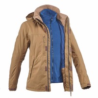 Veste imperméable respirante coupe-vent à fermeture éclair 2 en 1 pour homme, haute performance, chaude, grande taille, automne