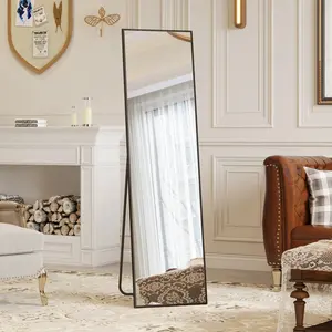 Espejo de maquillaje personalizado grande largo de cuerpo completo espejo de maquillaje de pie Moderno marco de aleación grande espejo decorativo de pared arqueado tradicional