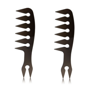 <span class=keywords><strong>Peigne</strong></span> à huile rétro en plastique pour barbier professionnel, <span class=keywords><strong>peigne</strong></span> à dents larges, outils de coiffure pour salons de coiffure - Product Image 3
