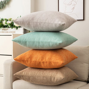 Housse de <span class=keywords><strong>coussin</strong></span> personnalisée, housse de <span class=keywords><strong>coussin</strong></span> de couleur unie, décoration de canapé, housse de <span class=keywords><strong>coussin</strong></span> en coton et lin - Product Image 1