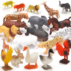 reino do brinquedo mini brinquedos Suppliers-52 peças mini selva animais conjunto de brinquedos, realista, plástico selvagem, animal, aprendizagem, festa, brinquedos para meninos, meninas, crianças