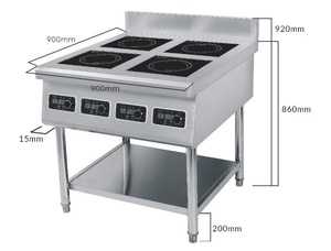 Equipo de Cocina Comercial <span class=keywords><strong>para</strong></span> Restaurantes, Cocina de Inducción Eléctrica de 3500W/5000W con 4 Quemadores, Control Táctil y con Perillas - Product Image 3
