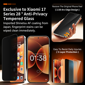 <span class=keywords><strong>Pellicola</strong></span> Protettiva in Vetro Temperato Anti-Riflesso Anti-Spia Anti-Sbirciata per Xiaomi 17 Pro - Product Image 2