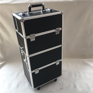 <span class=keywords><strong>Valise</strong></span> de maquillage à roulettes en aluminium grande capacité, chariot rétro pour coiffeur, <span class=keywords><strong>valise</strong></span> de <span class=keywords><strong>rangement</strong></span> pour nail art - Product Image 2