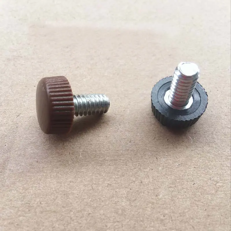 16mm round head Knurled head hand inch screw Plastic handle knob screw 1/4 inch screws