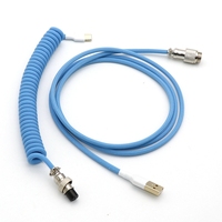 Alta calidad de una sola manga GX12 Aviator Mini Micro Sprial en espiral Tipo-C Cable USB para teclado mecánico