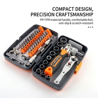 Jeu de tournevis à cliquet ultra-résistants de qualité industrielle, 38 pièces, embout magnétique, chrome, poignée en plastique, moulage par injection OEM, bricolage