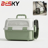Caisse de transport légère et portable pour chat et chien, boîte de transport pour animaux de compagnie en plastique avec verrouillage sécurisé, idéale pour les voyages et l'aviation