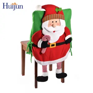 Noel el sanatları sıcak satış noel Santa sırtlı sandalye kapakları parti yemek ev süslemeleri noel şenlikli aile hissi