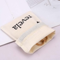 Petite pochette à poussière réutilisable écologique pour le rangement des bijoux en coton et lin avec logo personnalisé Sac à cordon en mousseline