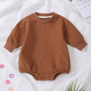 Romper Bayi Katun Organik, Bagian Bawah Elastis, Baju Bayi French Terry Custom, Grosir Romper Bayi Anak - Product Image 2