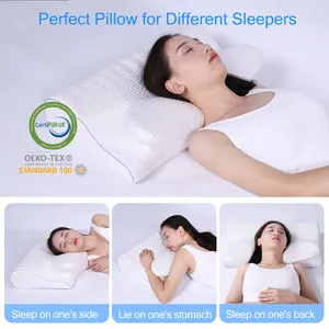 Memory Foam Pillows Butterfly Shaped Relaxing Cervical Slow Rebound Neck Pillow Pain Relief Sleeping Orthopedic Pillow Bed 60