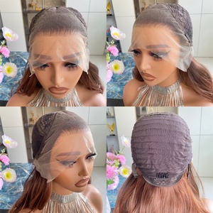 Perruque synthétique courte de haute qualité de 14 pouces, orange cuivré avec racines brunes, résistante à la chaleur, perruque synthétique à dentelle frontale - Product Image 6