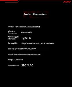 Audífonos inalámbricos para juegos ia ReNubdmagic BT5.4, auriculares TWS, audífonos ergonómicos y ligeros con luz RGB de 50ms, carga rápida. - Product Image 6