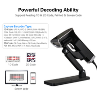 Escáner de código de barras con cable USB POS 2D, lector de código QR manos libres con soporte Z8 para la barra, más de 30 unidades
